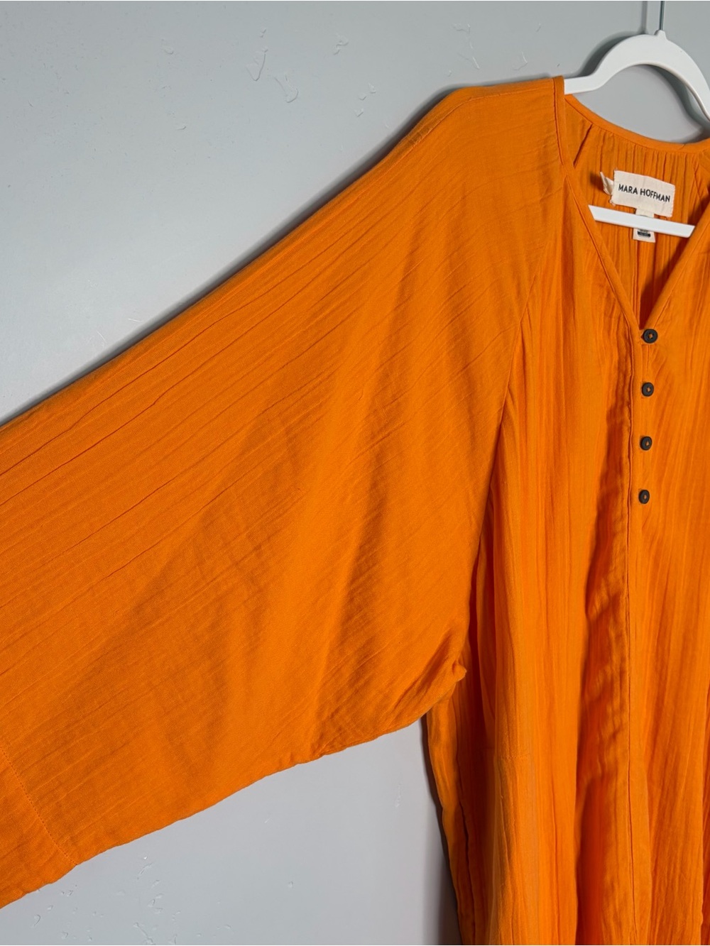 Mara Hoffman Phoebe Crinkled Cotton Gauze Maxi Dress Orange XS‎ - Picture 6 of 13